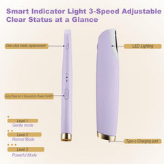 ANYSONIC LED light illuminating fine facial hairs for precise dermaplaning visibility