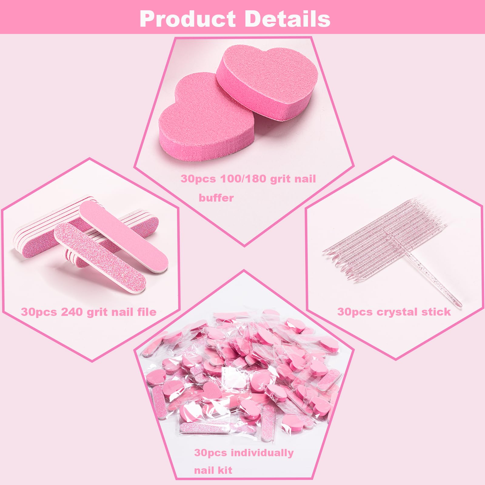 AOJIYES heart-shaped buffing block detail showing dual 100 and 180 grits