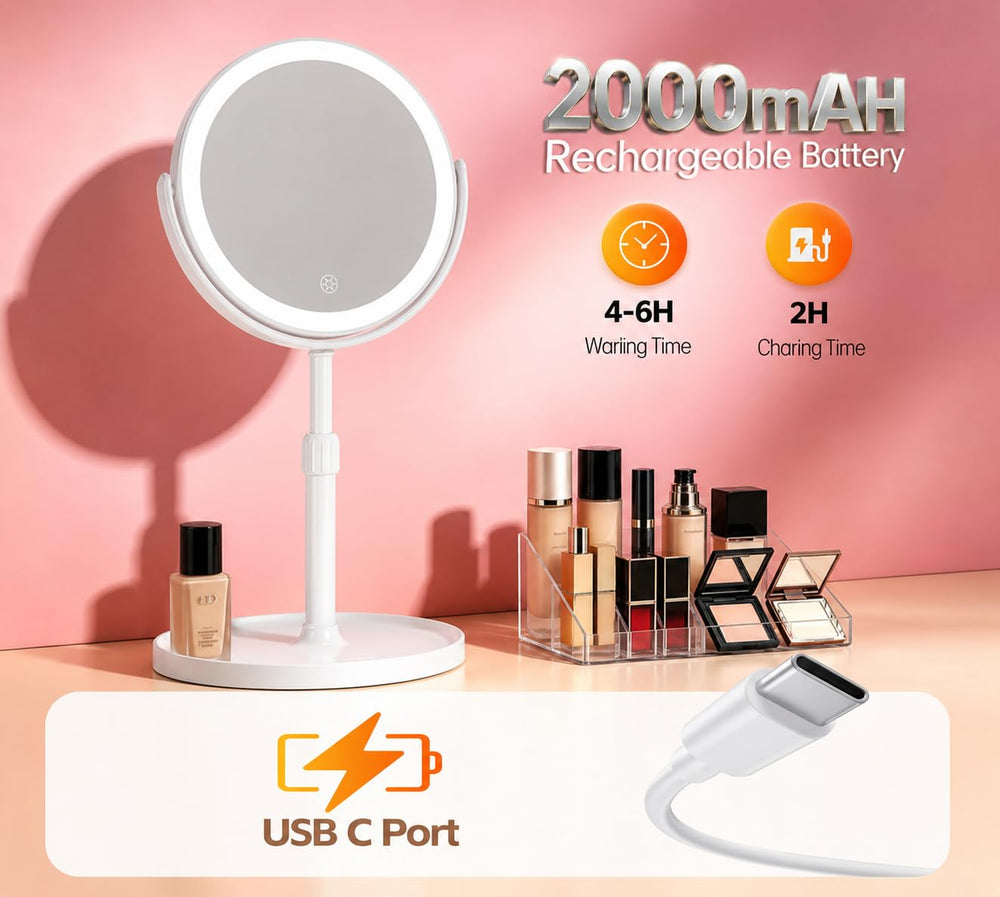 AOLERAY mirror on a vanity in a styled room for portable grooming and décor benefit