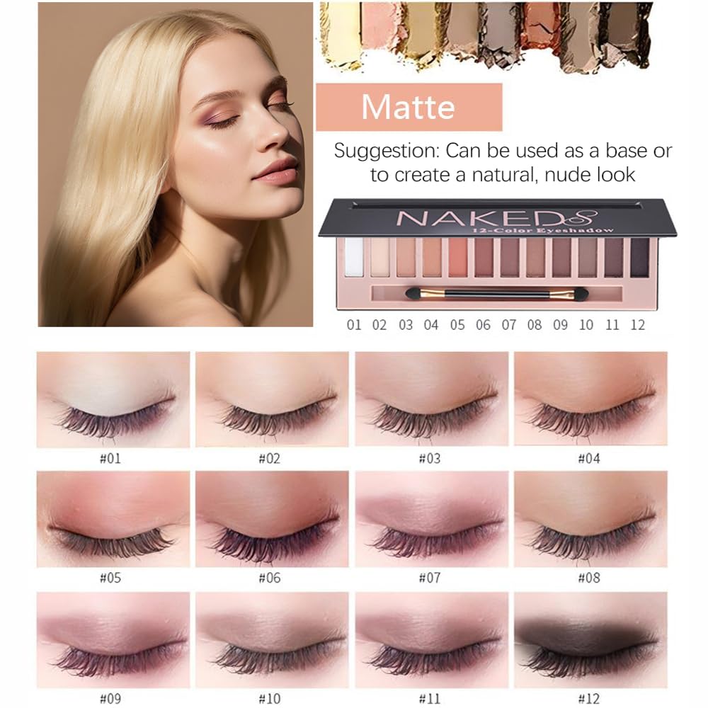 aolikoko open eyeshadow palette displaying 12 shades for versatile looks
