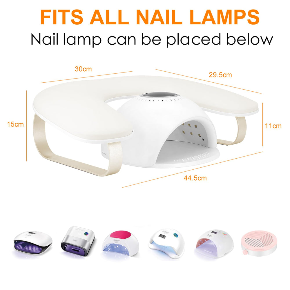 AONOLOVO arm rest with LED nail lamp nested to save table space