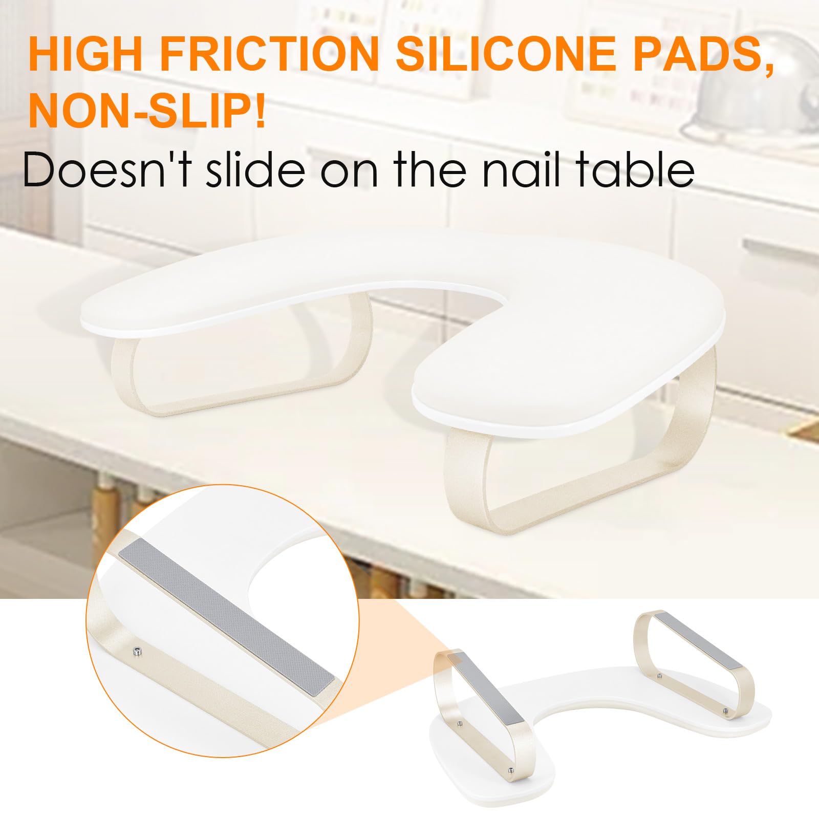 AONOLOVO non-slip base pads preventing movement on smooth salon tables
