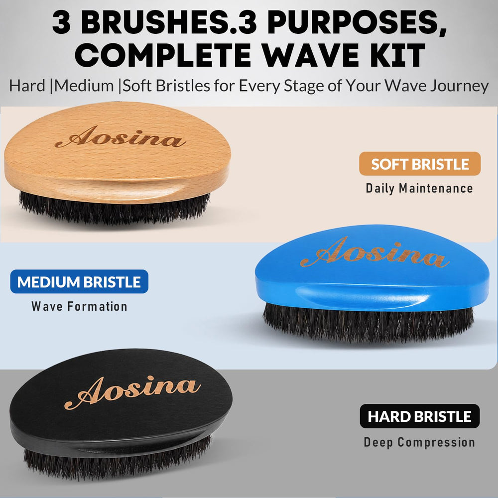 Aosina soft 100% boar bristle close-up smoothing frizz and polishing crown benefit