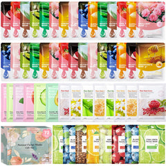 Aottom front packaging showing the 72-piece mask collection and variety benefit