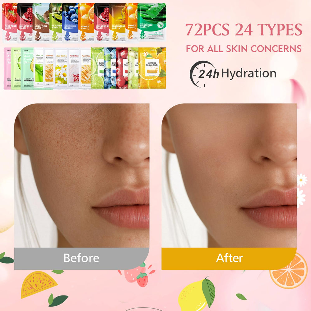 Aottom mask applied on model demonstrating fit and immediate hydration benefit