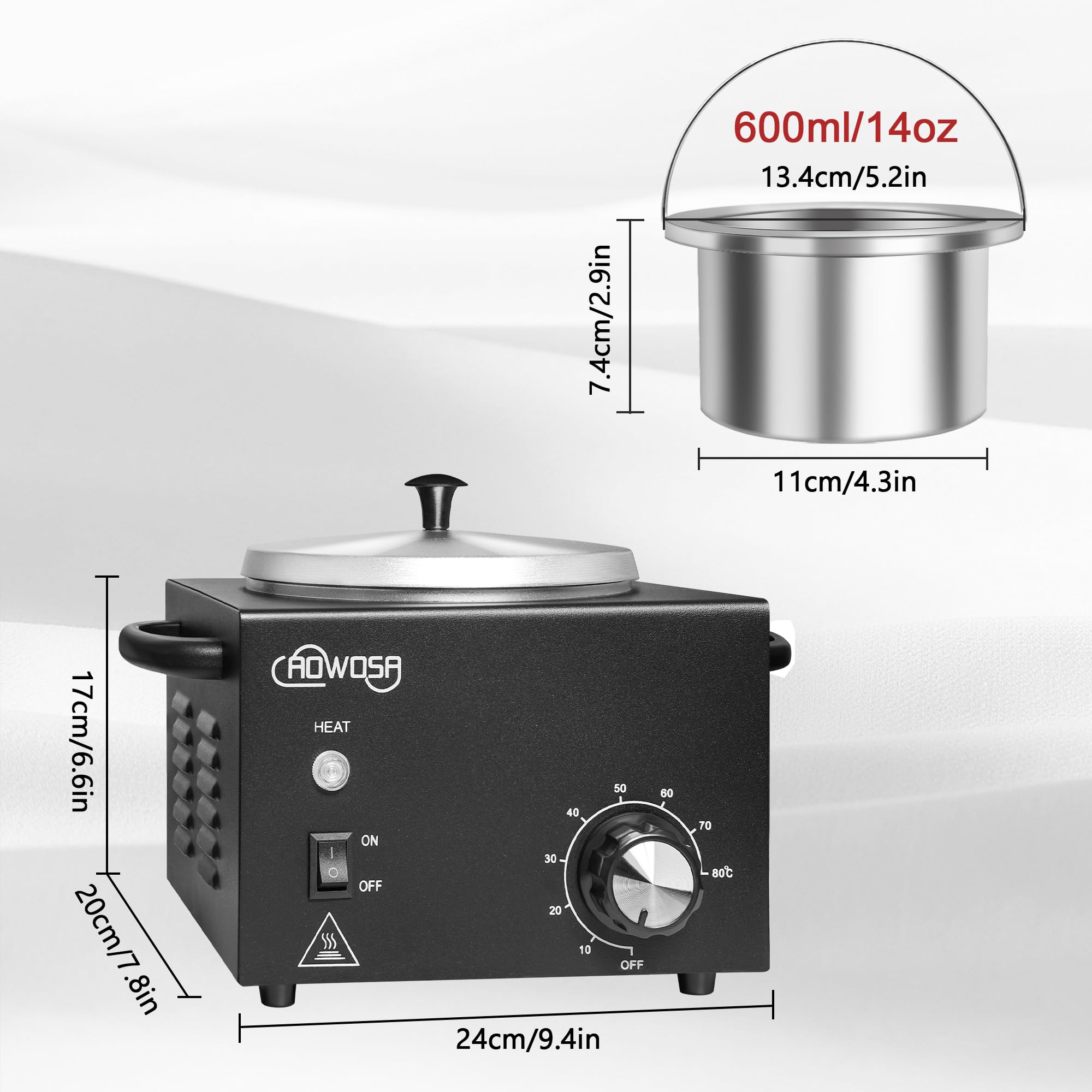 AOWOSA removable pot being lifted for cleaning, demonstrating convenient maintenance