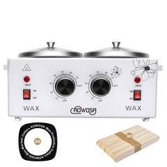AOWOSA front view double pot wax warmer shows compact salon-ready design