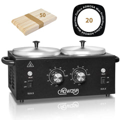 AOWOSA wax warmer front view showing dual pots and sturdy housing benefits professional use