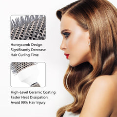Aozzy nylon bristles and ergonomic handle detail for gentle detangling and grip