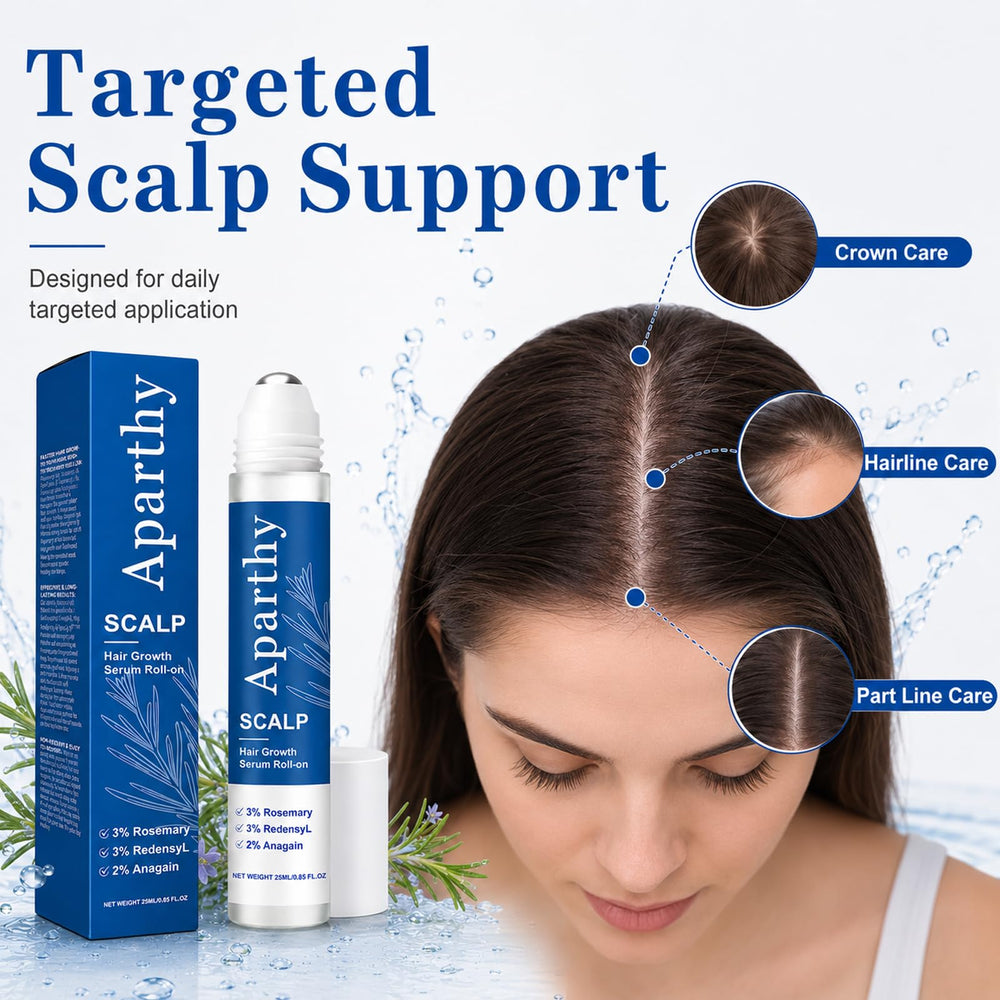Aparthy being applied to scalp for targeted, non-greasy care