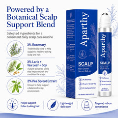 Aparthy Hair Growth serum drop texture highlighting fast-absorbing, non-greasy feel