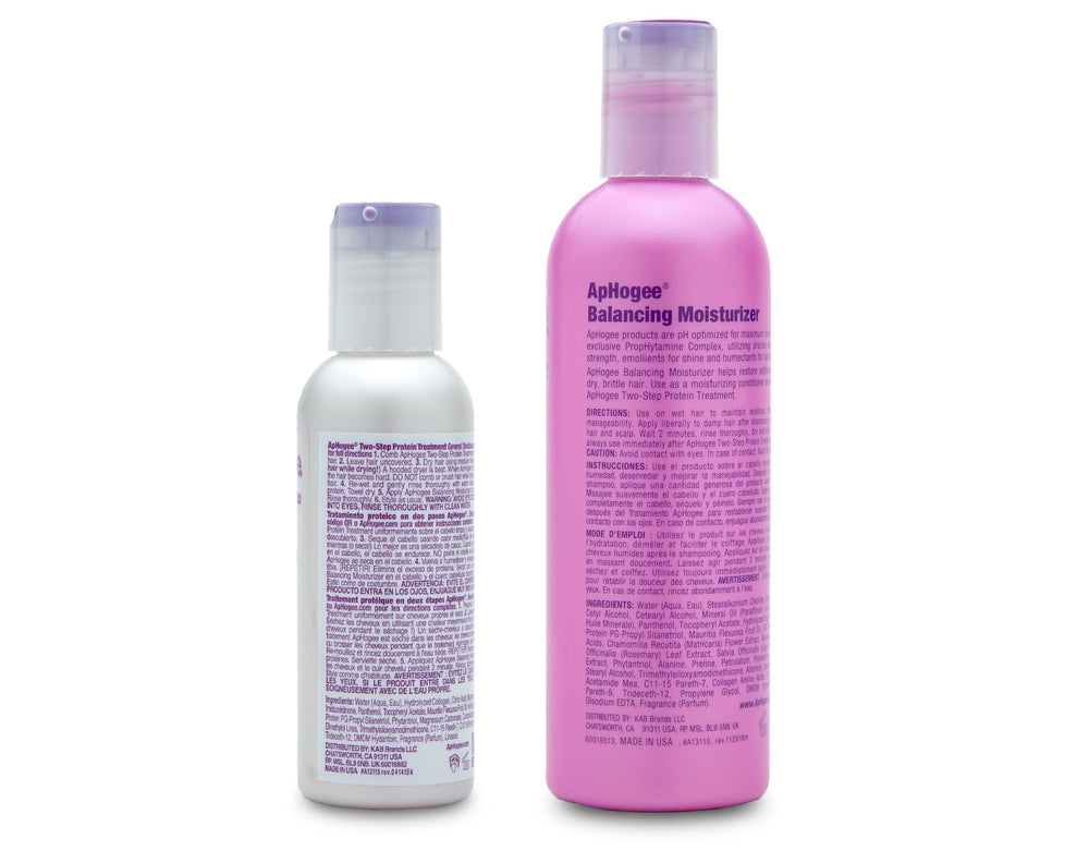 Aphogee balancing moisturizer being poured to show silky consistency and immediate softness benefits