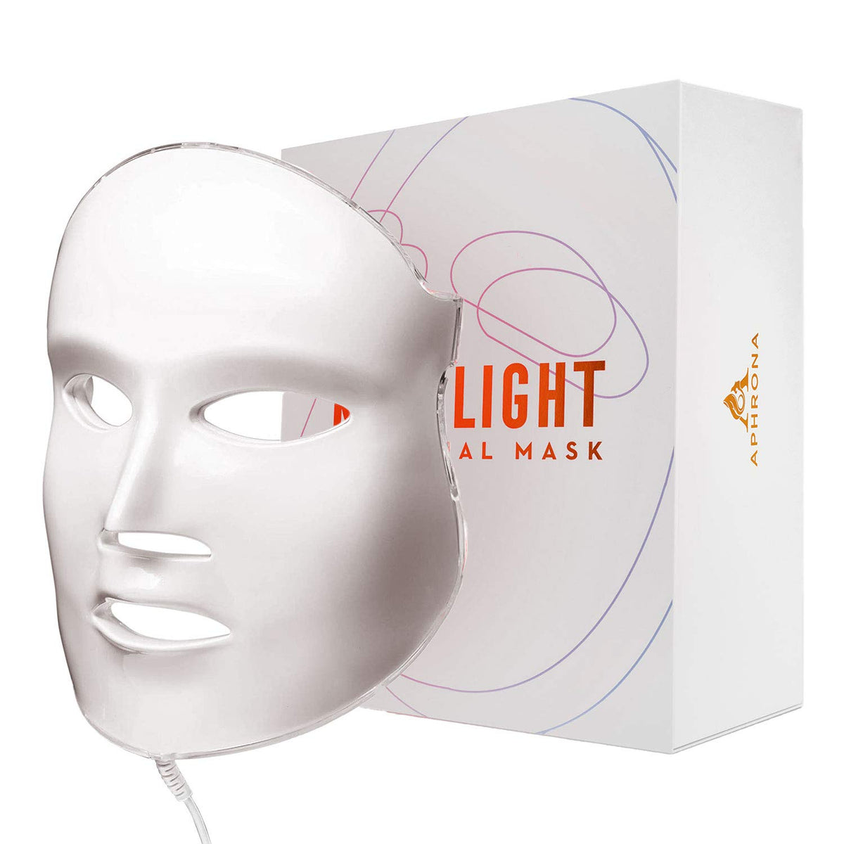 Aphrona mask front view showing full-face coverage and even LED placement for effective therapy
