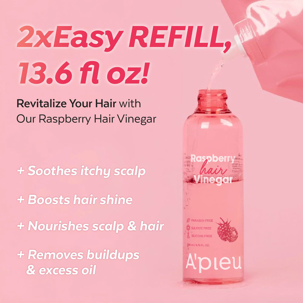 A'PIEU hair after rinse showing visible shine and smoother texture