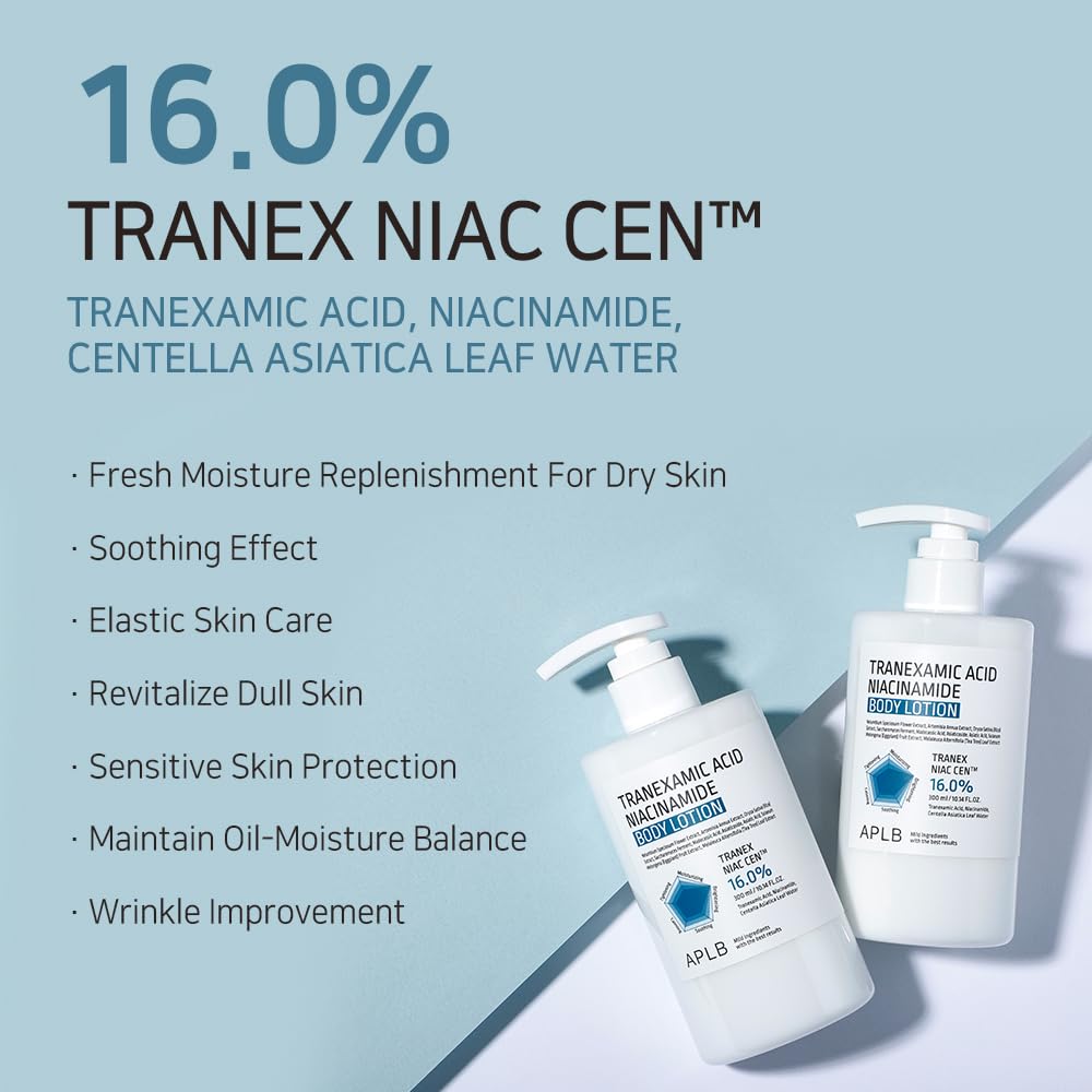 APLB ingredient label highlighting tranexamic acid and niacinamide benefits