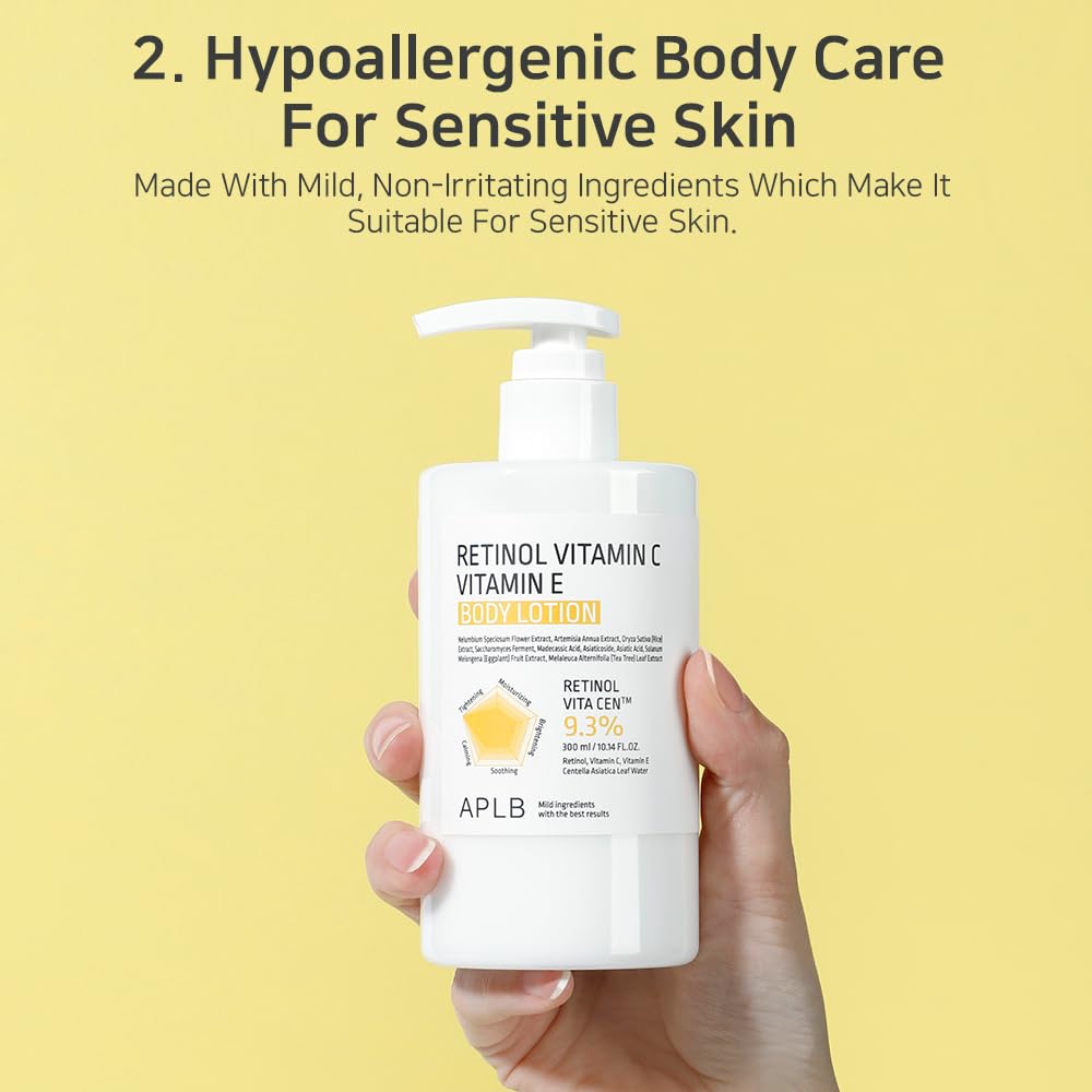 APLB label close-up listing retinol vitamin C vitamin E benefits