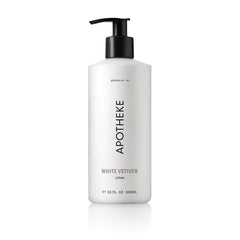 APOTHEKE White Vetiver front bottle showing elegant packaging and scent appeal