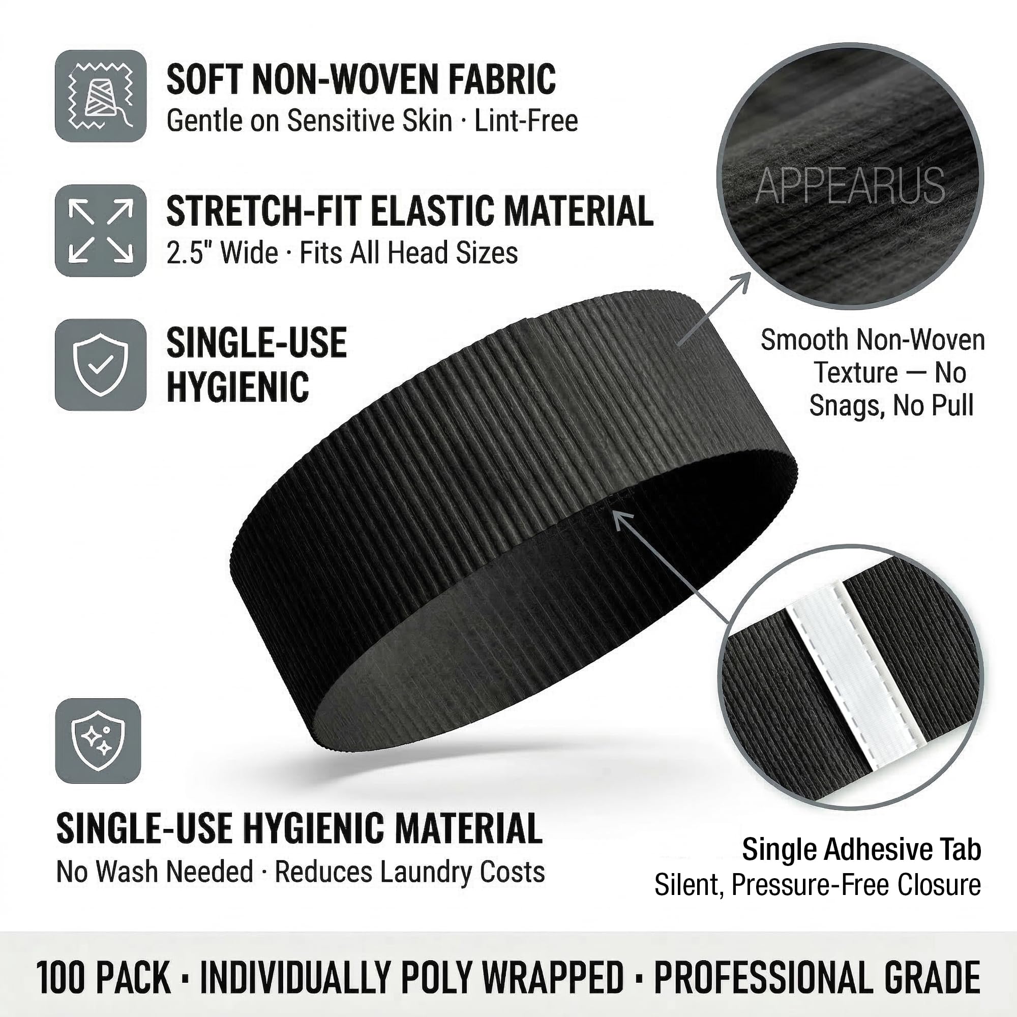 APPEARUS close-up of stretch fabric showing durable elasticity and comfortable wear