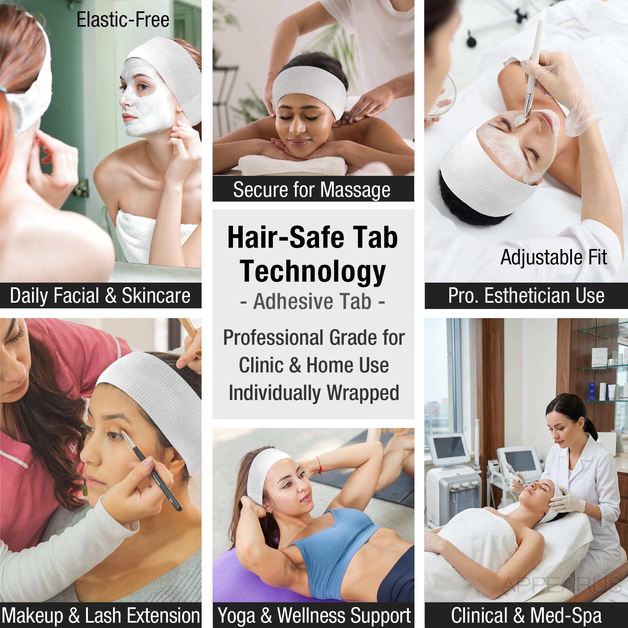 APPEARUS individually wrapped headband dispensed one-handed for quick hygienic use