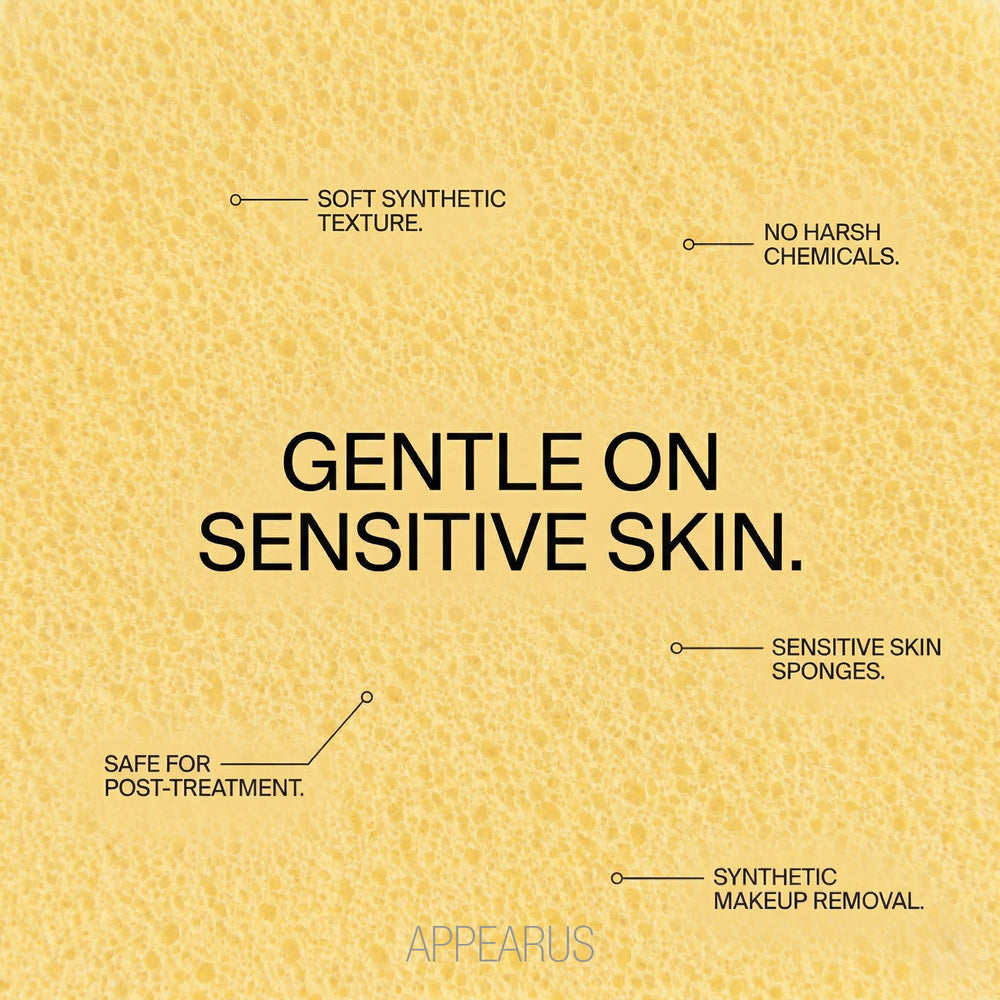 APPEARUS sponges arranged in treatment room illustrating ready-to-use esthetic supplies