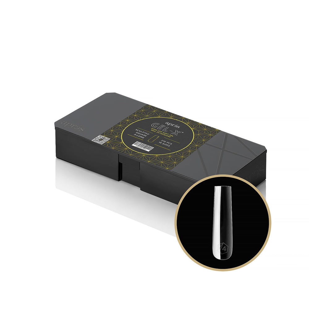 APRÉS box front packaging showing 210 Gel-X tips and product benefit organization