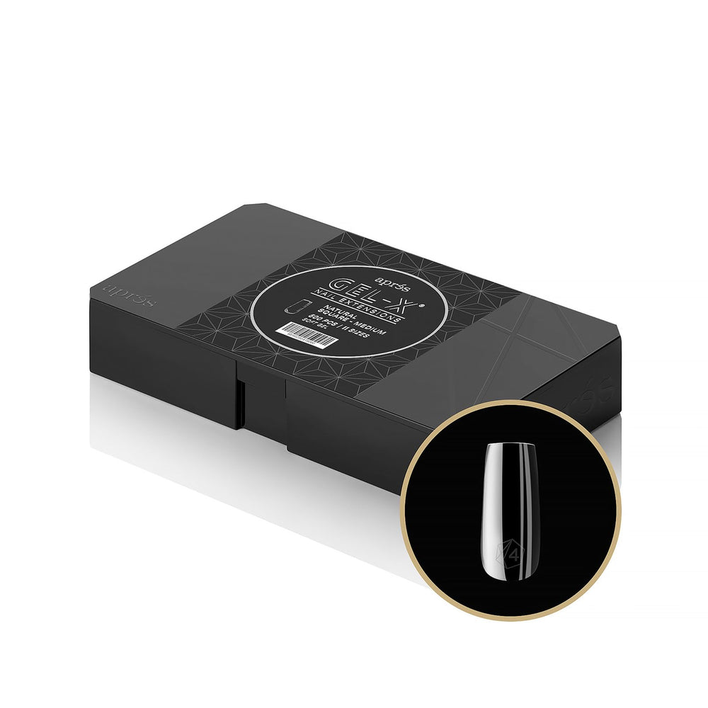APRÉS box front packaging showing 500 Gel-X tips and brand clarity