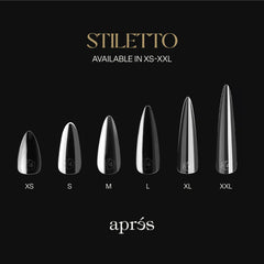 APRÉS label detail showing half sizes like 4.5 5.5 6.5 for precise nail matches