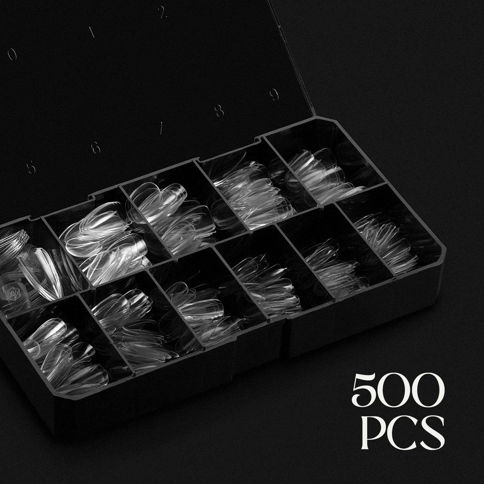APRÉS organizer inside box displaying separated sizes for fast selection