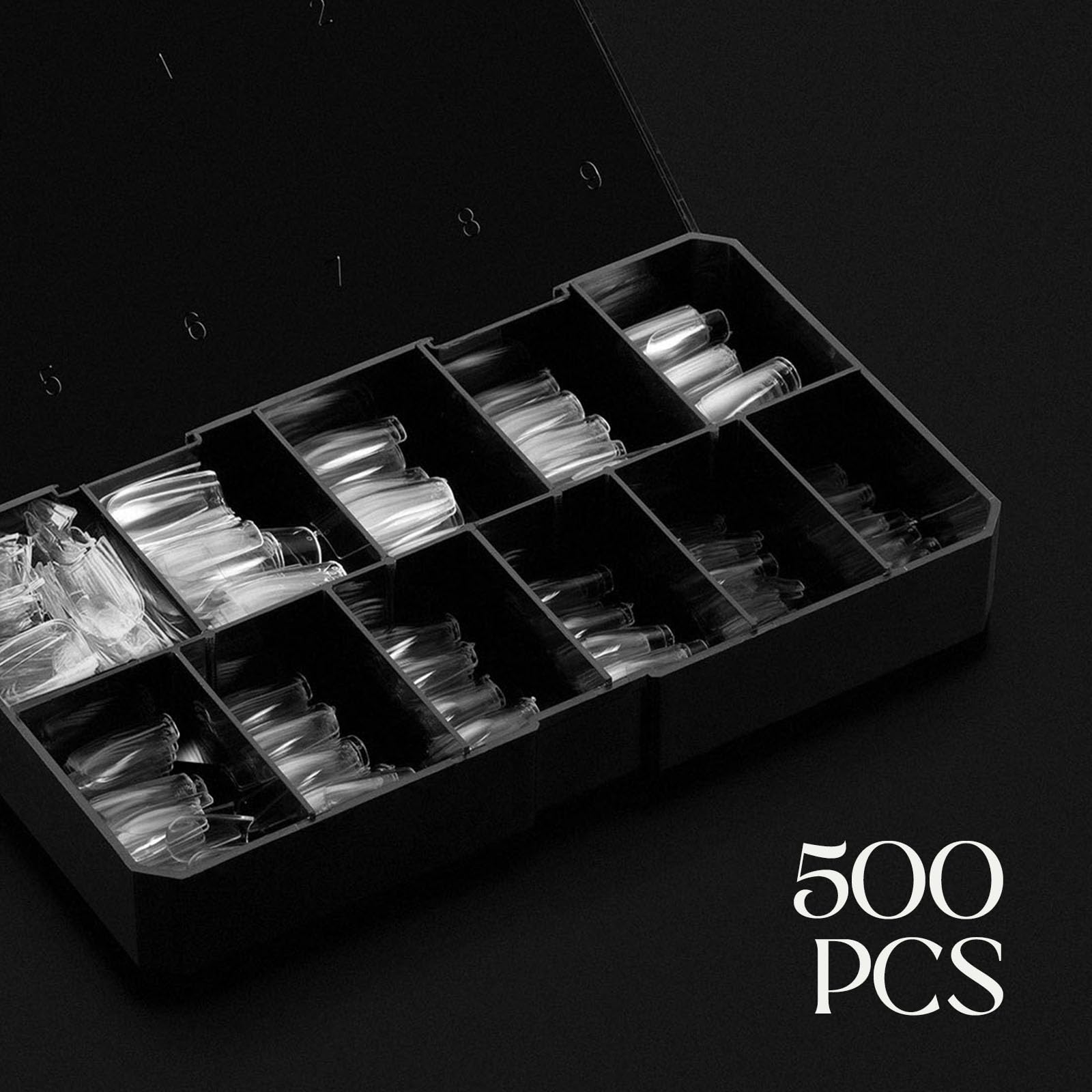 APRÉS spread of tips with size labels highlighting variety and selection