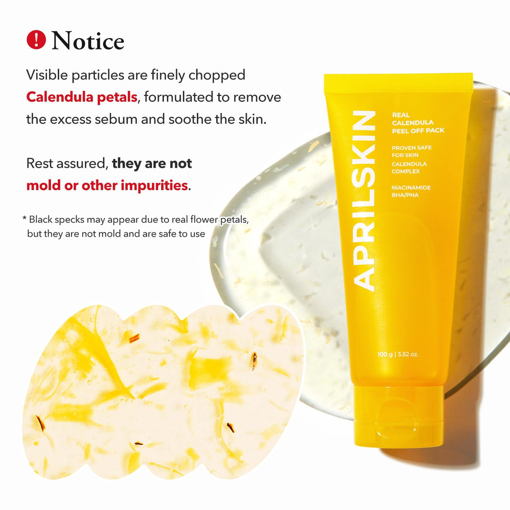 APRILSKIN mask being peeled off demonstrating impurity removal and clearer-looking skin