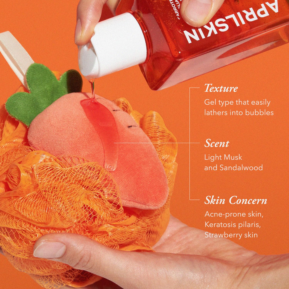 APRILSKIN pump and label close-up highlighting ingredient clarity