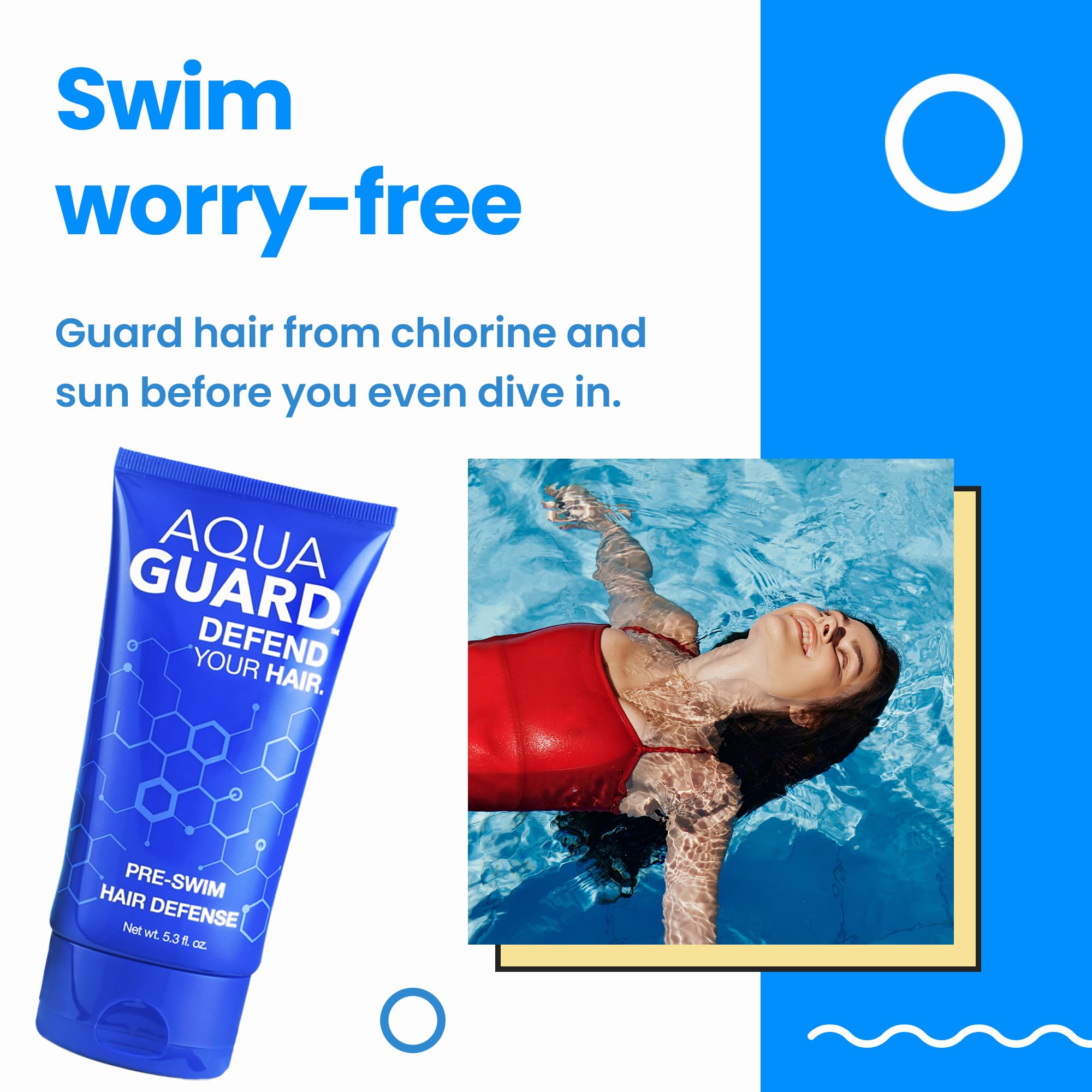 AQUA GUARD conditioner pouring to show creamy hydration and detangling
