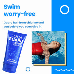 AQUA GUARD conditioner pouring to show creamy hydration and detangling
