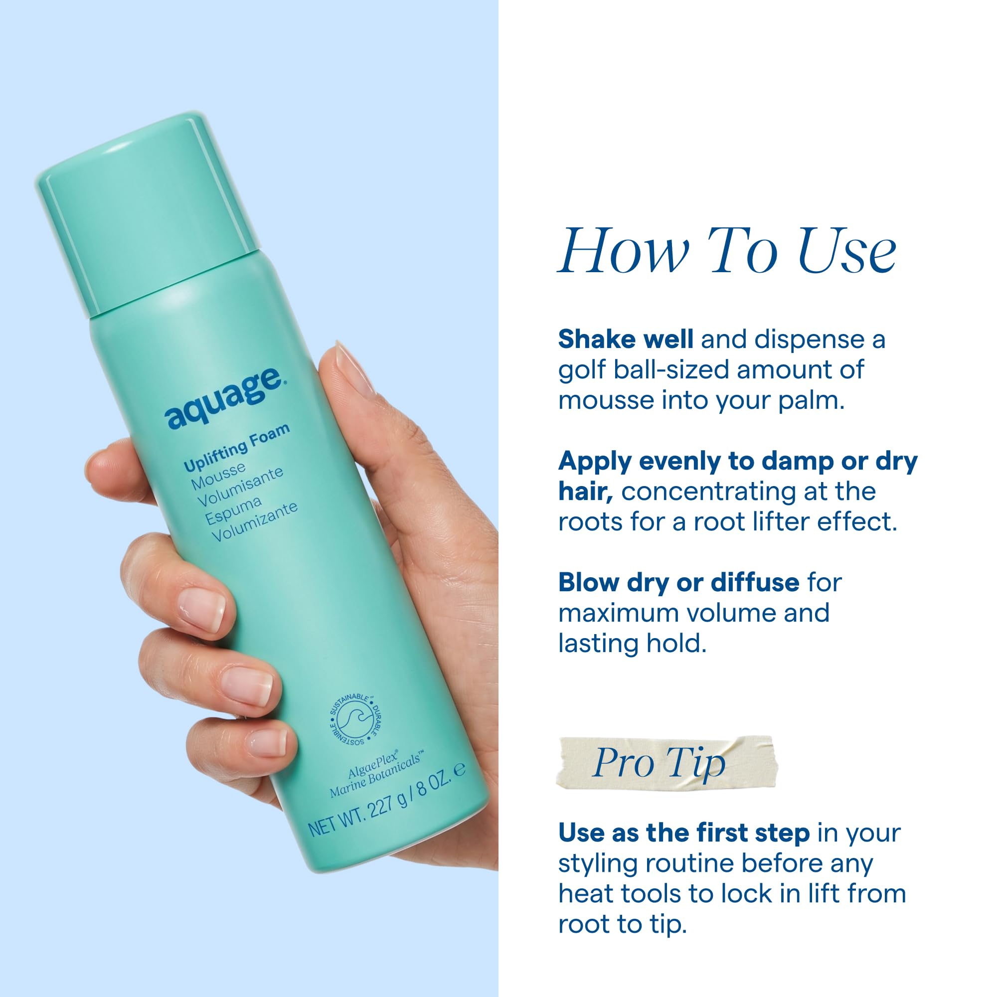 Aquage before and after showing added body and bounce