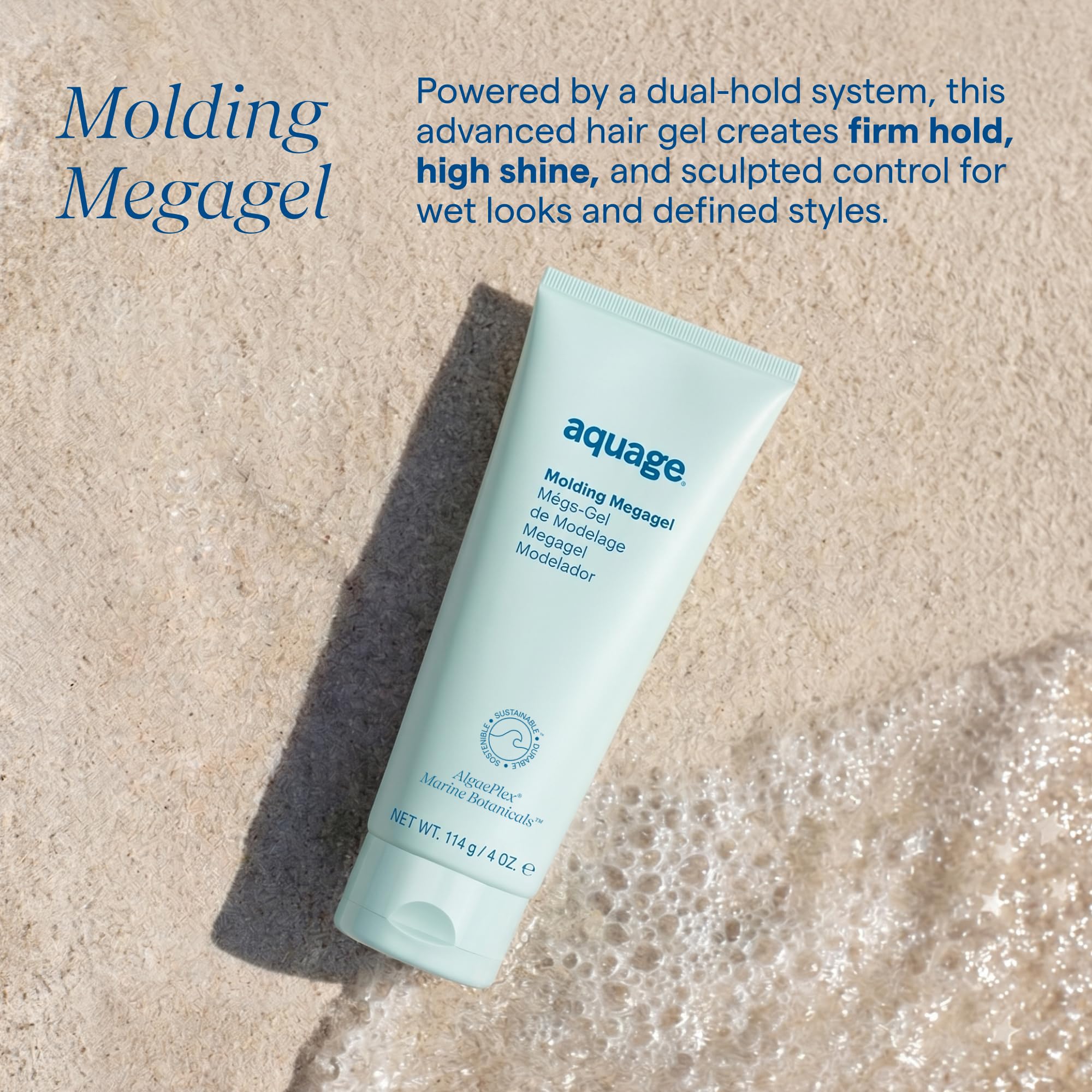 Aquage open jar close-up of clear gel texture demonstrating smooth application