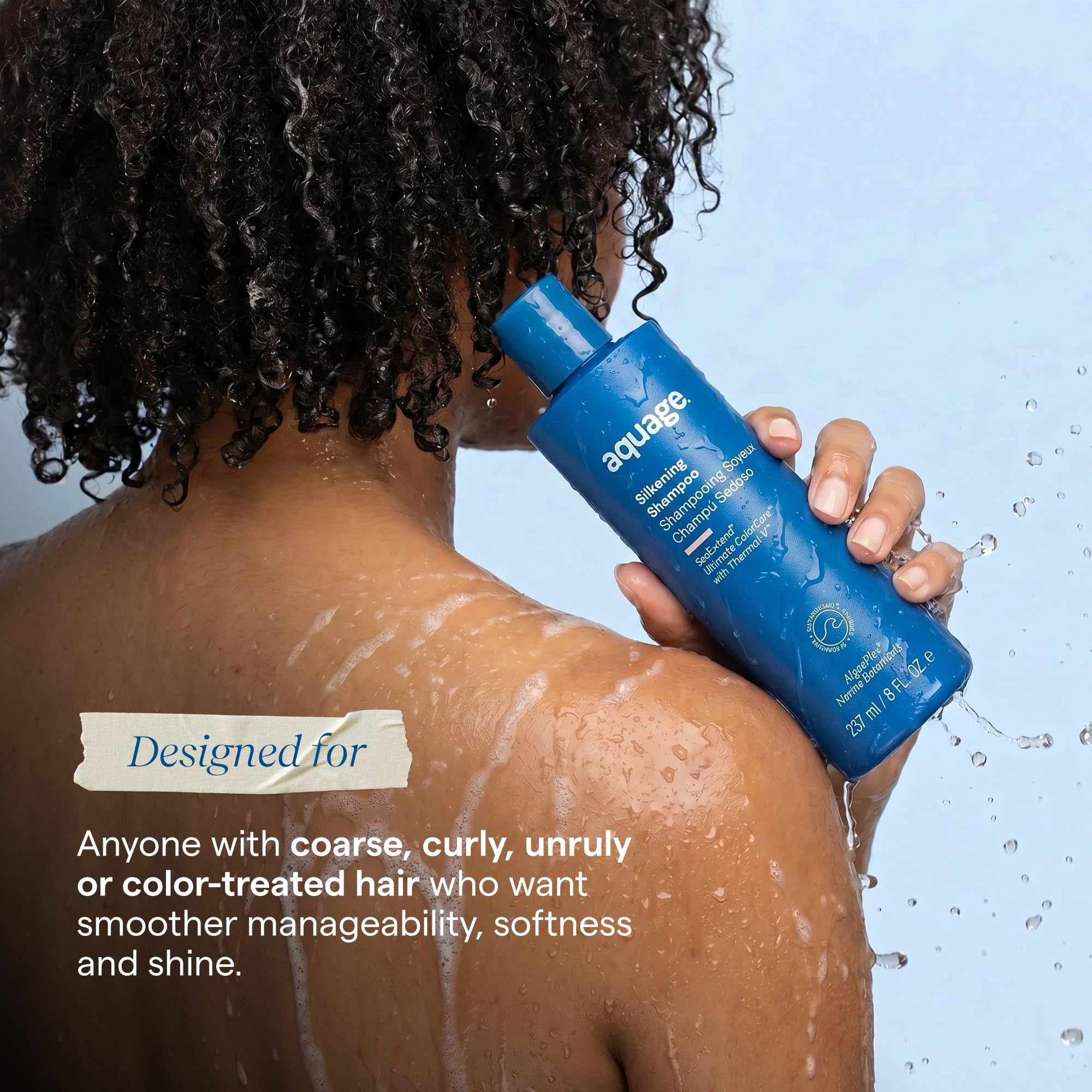 Aquage texture on hand showing rich moisturizing formula