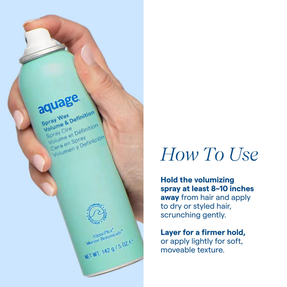 Aquage being applied during styling for instant lift and piecey texture