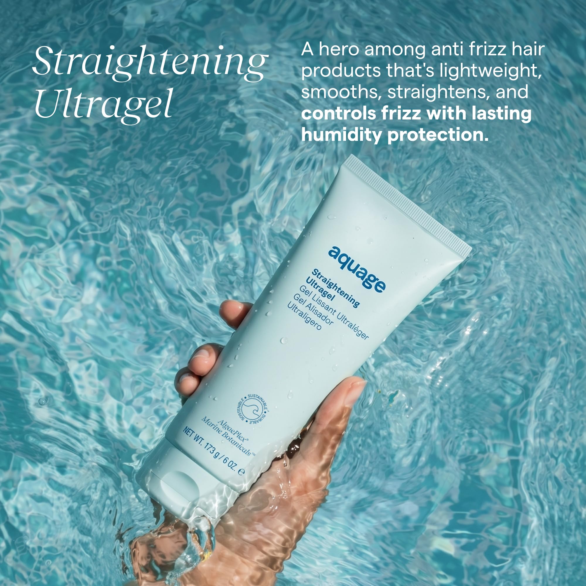 Aquage gel being dispensed from tube showing smooth creamy texture and easy application