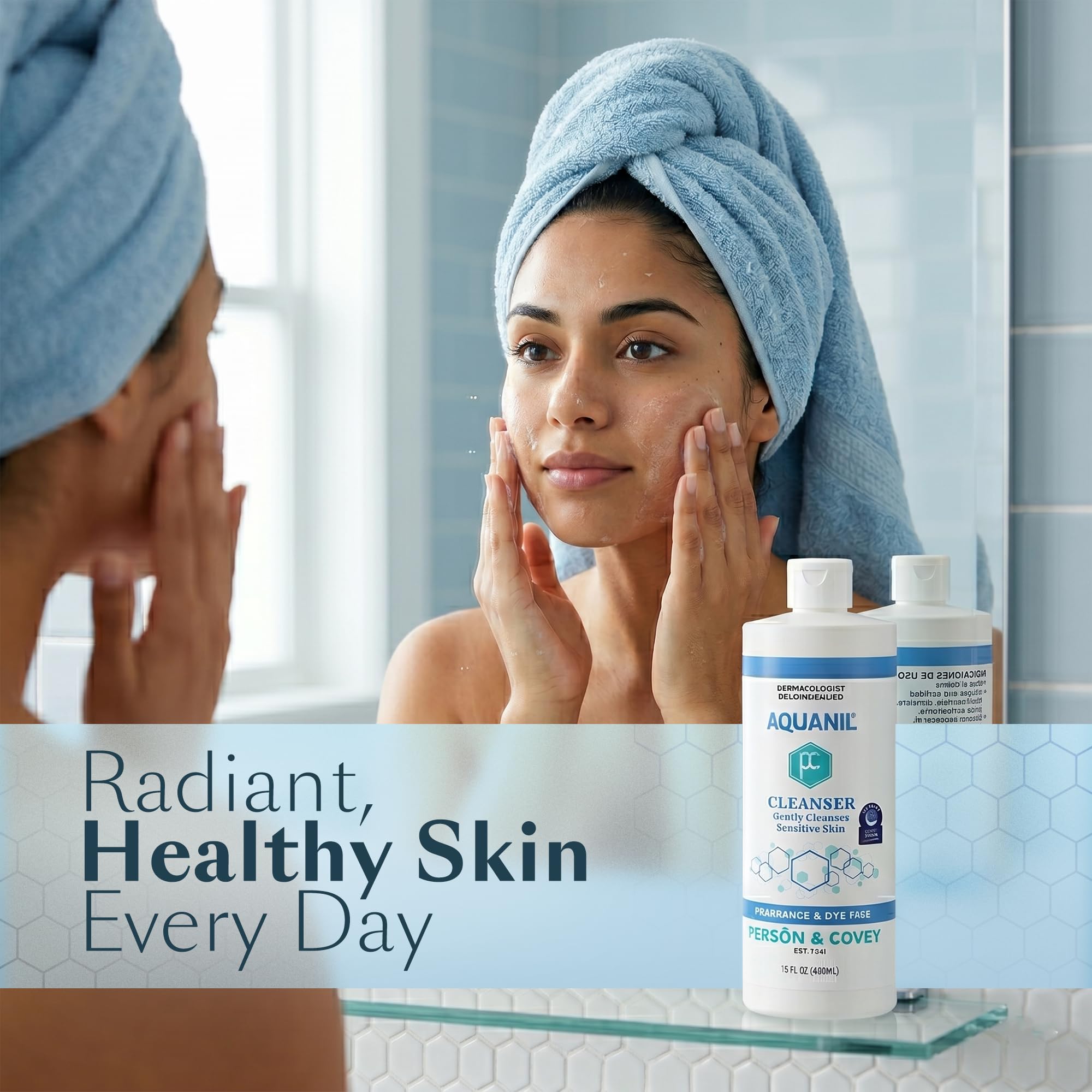 Aquanil used in morning skincare routine for quick, mild face refresh