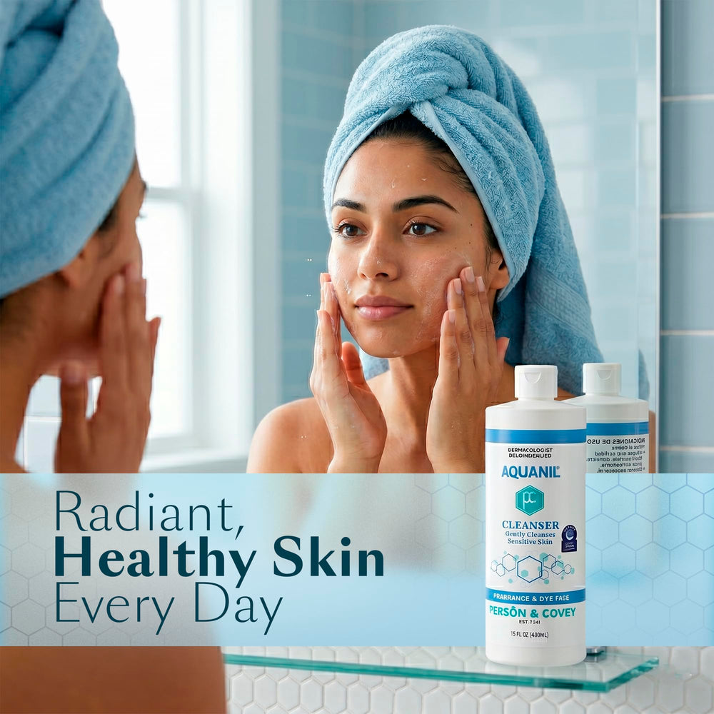 Aquanil used in morning skincare routine for quick, mild face refresh