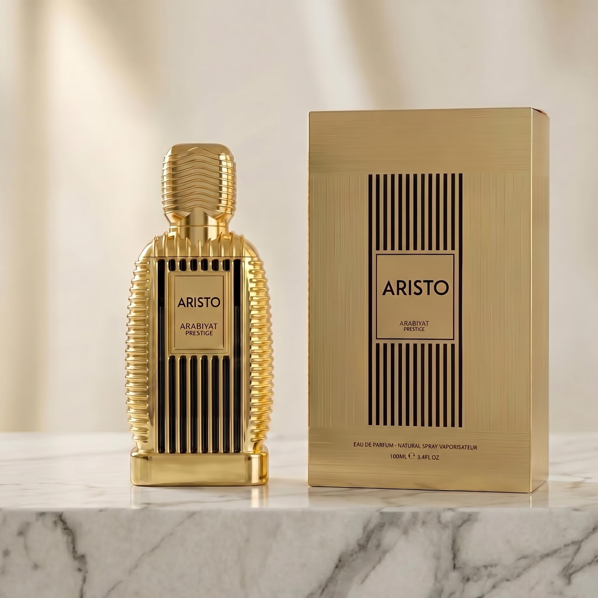 ARABIYAT PRESTIGE close-up of spray mist demonstrating even application