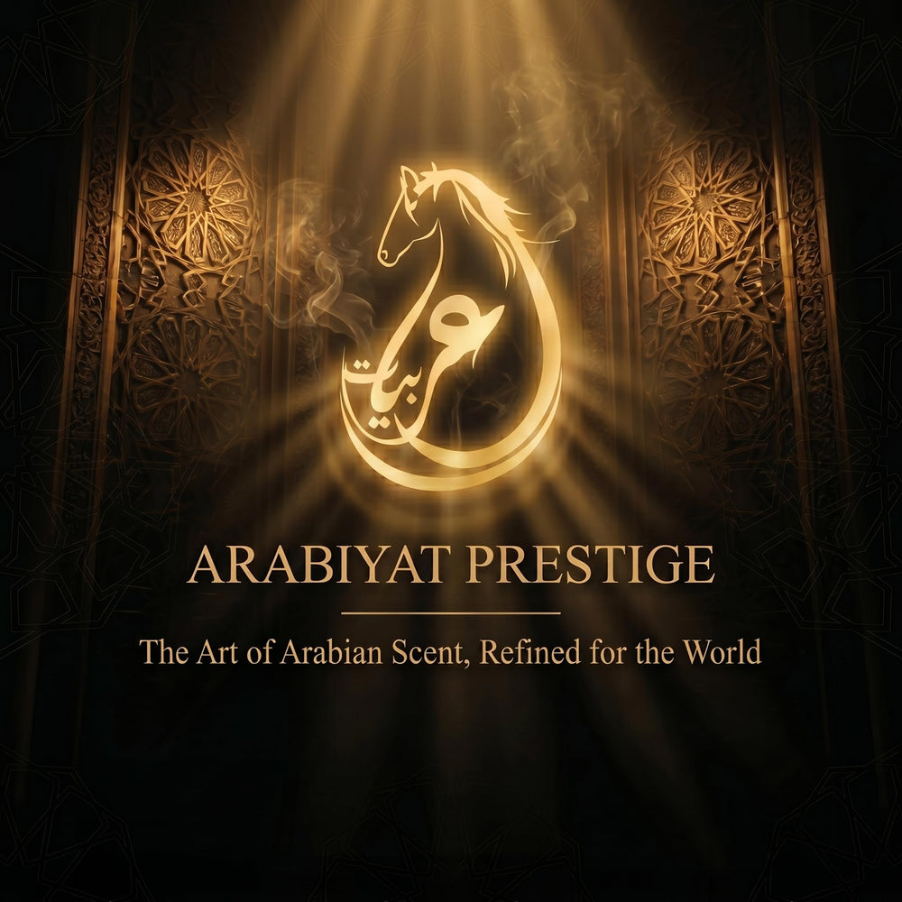 ARABIYAT PRESTIGE size comparison showing 3.4 fl oz scale and value