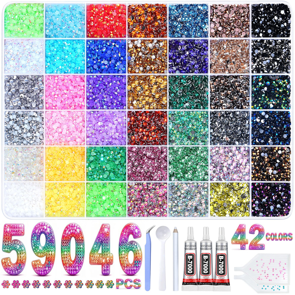 AraKulago front packaging showing full 59,046-piece bedazzle kit and components for easy start