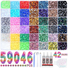 AraKulago front packaging showing full 59,046-piece bedazzle kit and components for easy start