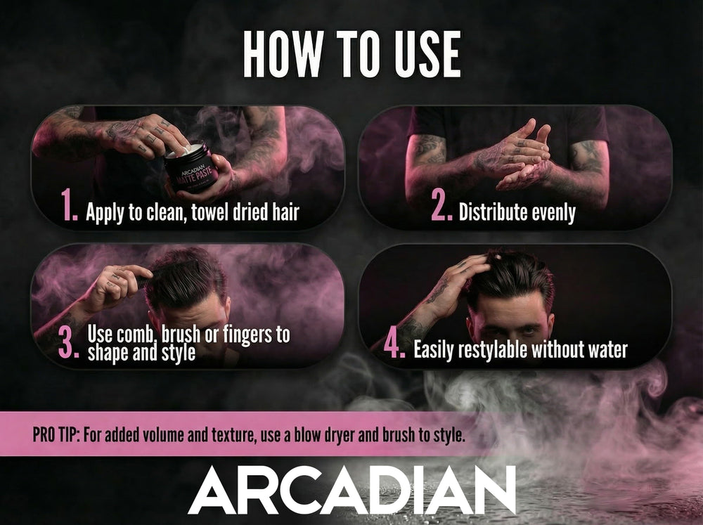 Arcadian paste on hands demonstrating simple application and even distribution