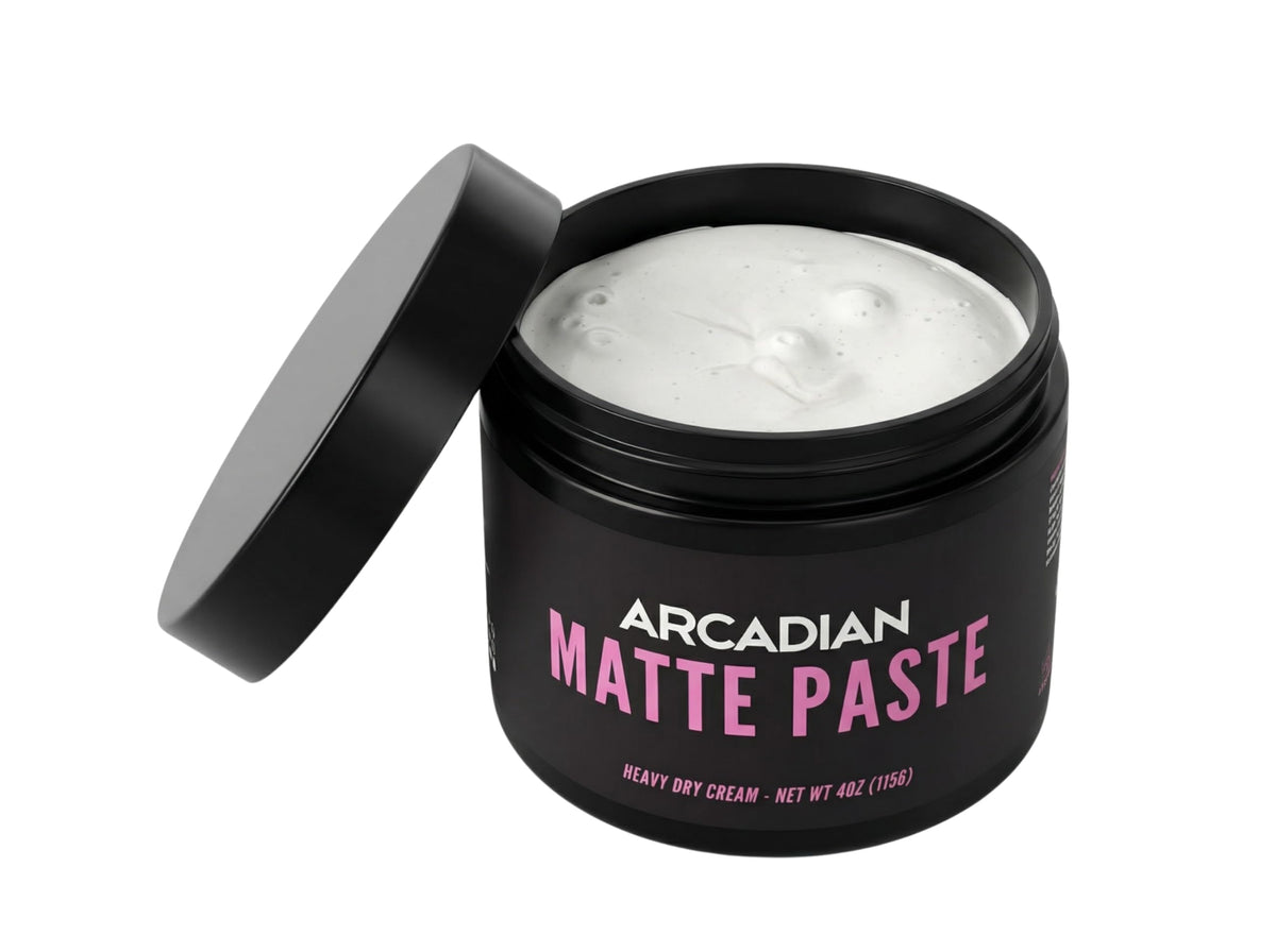 Arcadian front jar view showing clean matte packaging and strong hold