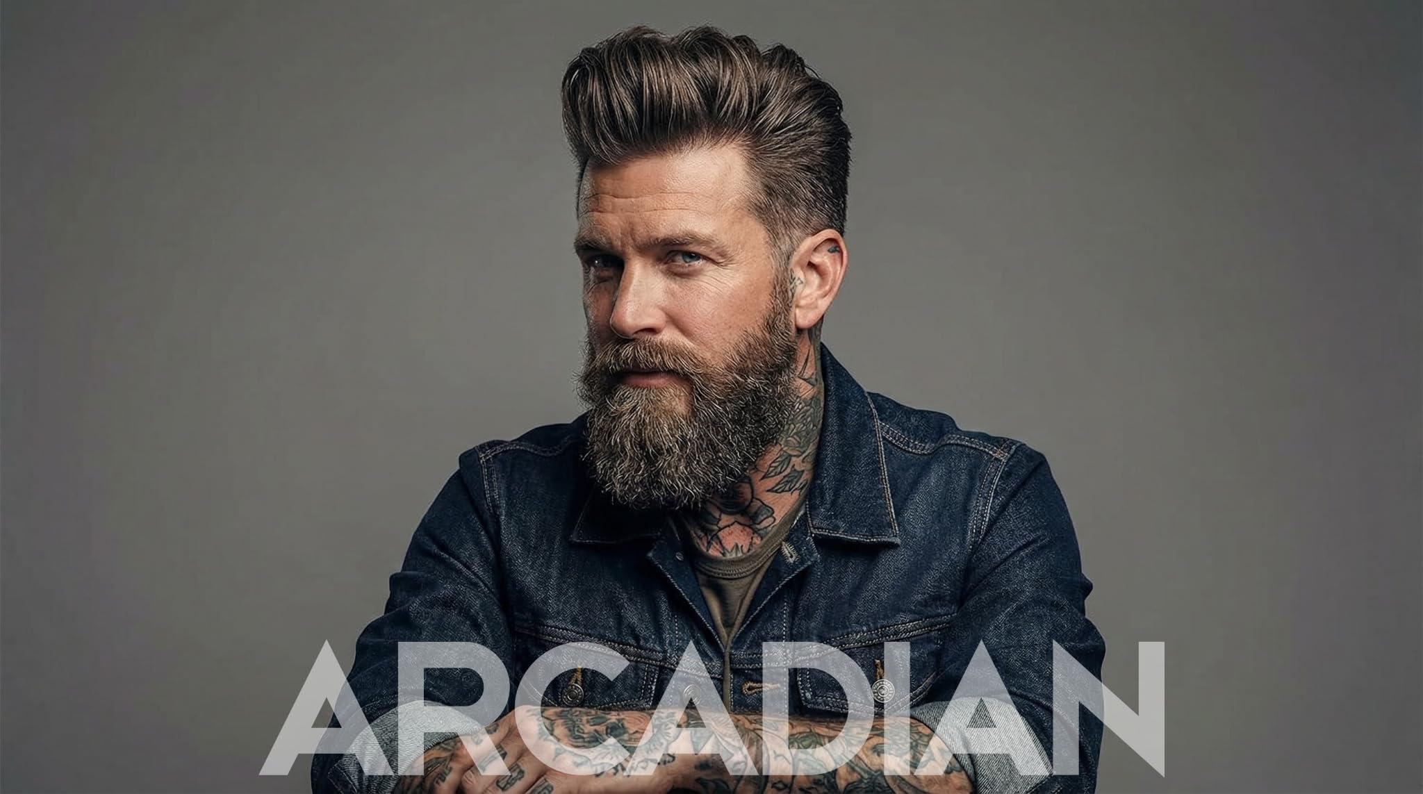 Arcadian label close-up showing ingredient highlights and barber-tested claim