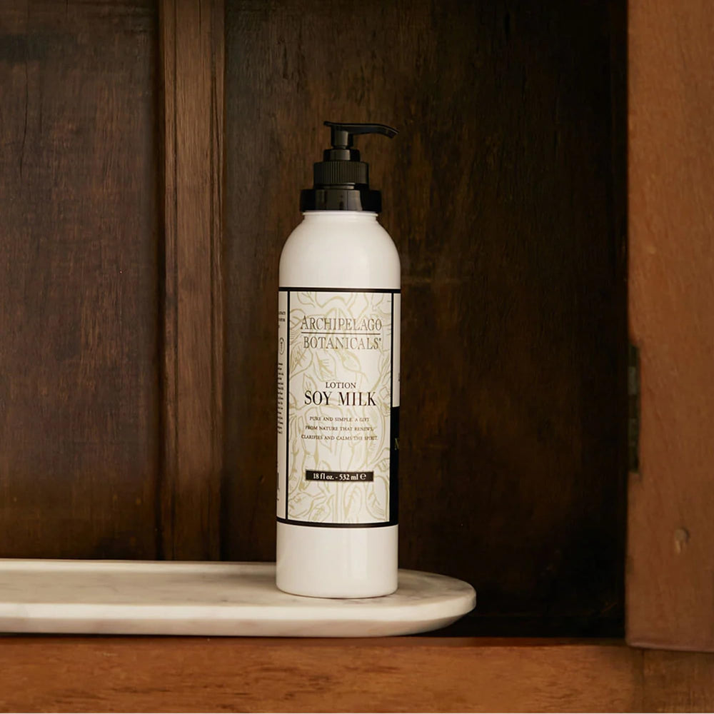 Archipelago Botanicals lotion texture close-up showing creamy absorption and non-greasy finish