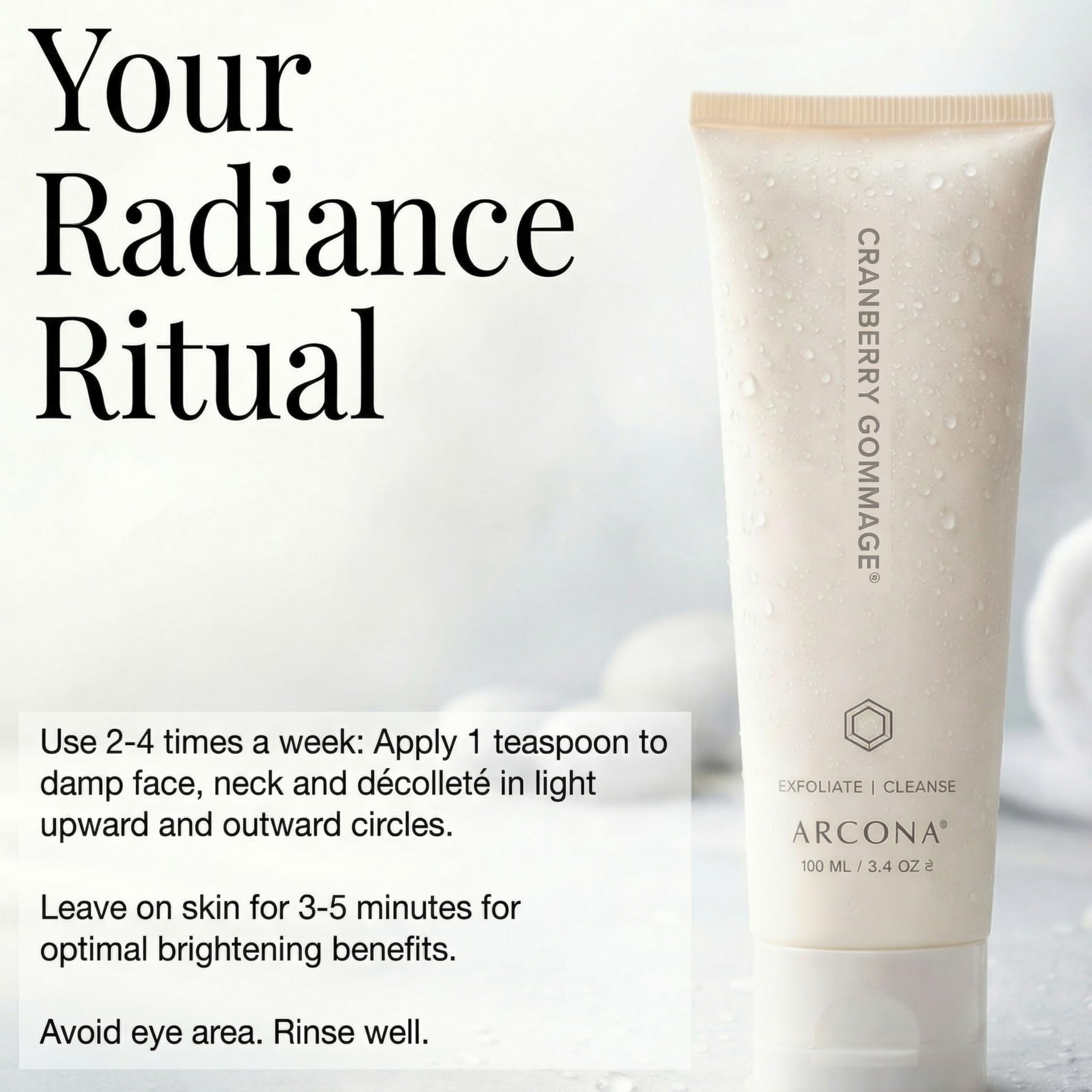 ARCONA product on hand demonstrating easy application and hydration