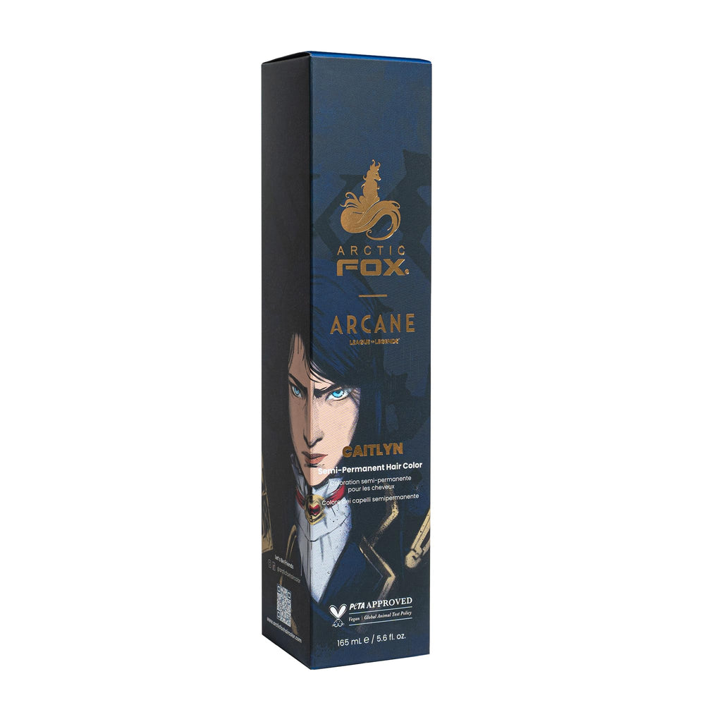 ARCTIC FOX front packaging showing Caitlyn navy blue and vegan badge benefits